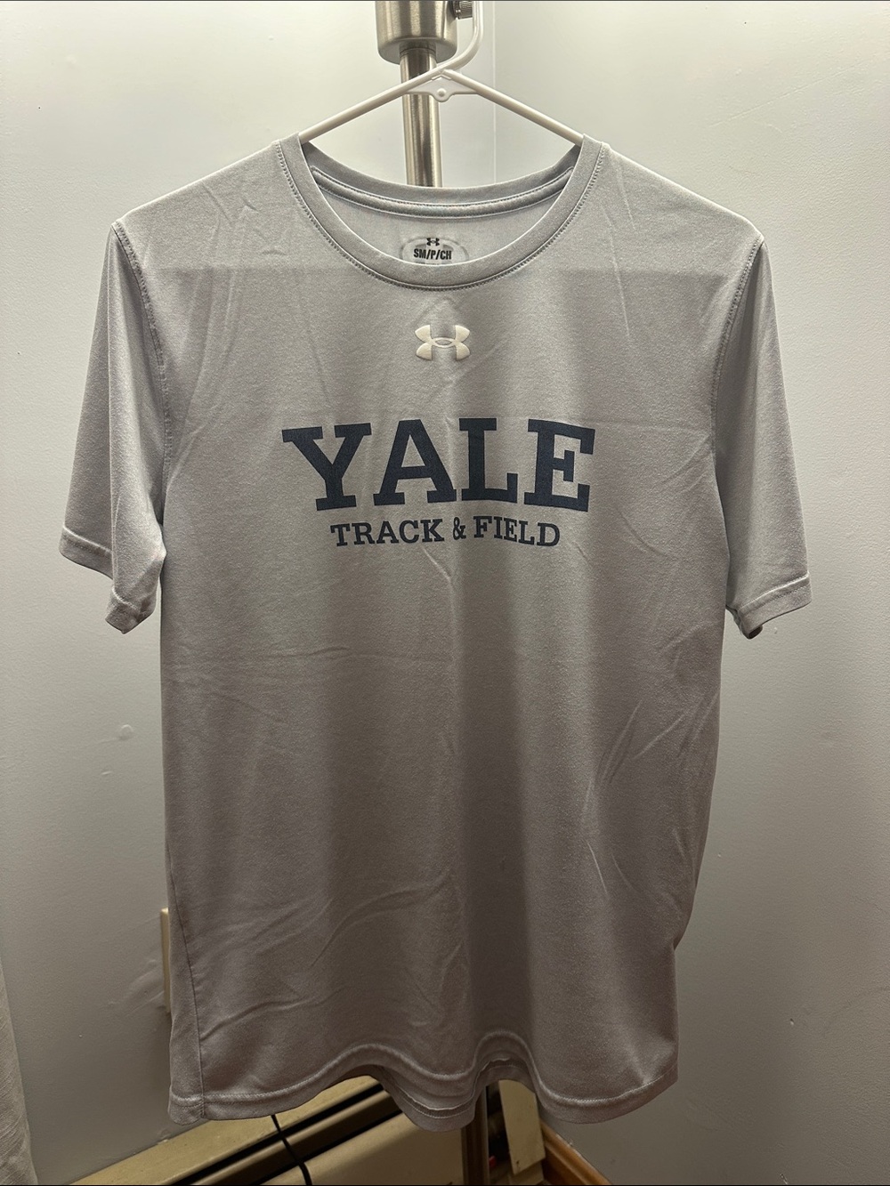 Under Armour Light Gray YALE Track & Field Short-Sleeve Performance Tee
